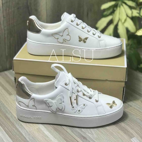 Michael Kors Poppy Lace Up Optic White W AUTHENTIC - Picture 5 of 8